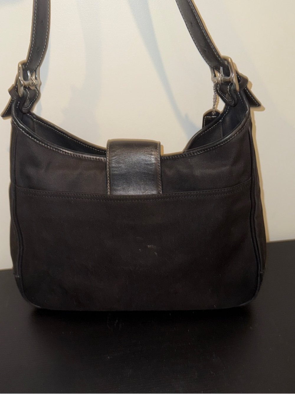 Coach Black Shoulder Bag with Leather Accent - Picture 3 of 13